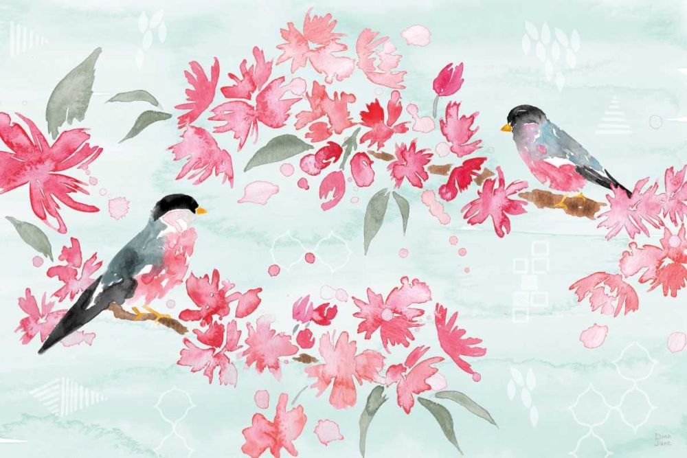 Flowers and Feathers II art print by Dina June for $57.95 CAD