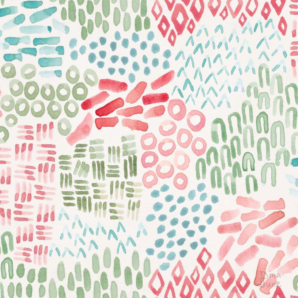 Flowers and Feathers Pattern IIIA art print by Dina June for $57.95 CAD