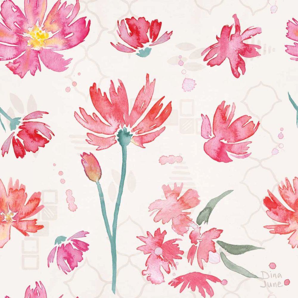 Flowers and Feathers Pattern IVA art print by Dina June for $57.95 CAD
