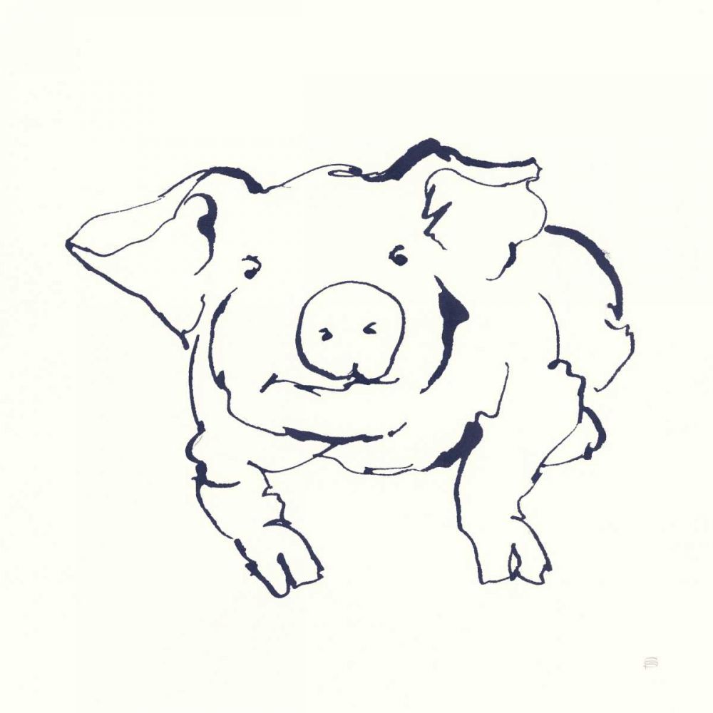 Line Pig II Navy art print by Chris Paschke for $57.95 CAD