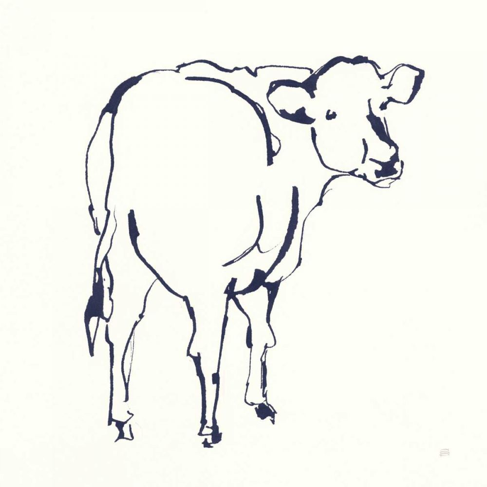 Line Cow Navy art print by Chris Paschke for $57.95 CAD