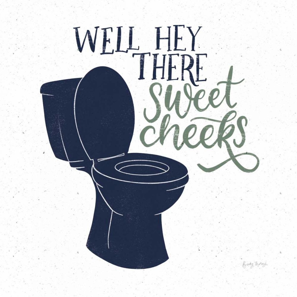 Turkish Tile Bathroom Puns III BG art print by Becky Thorns for $57.95 CAD