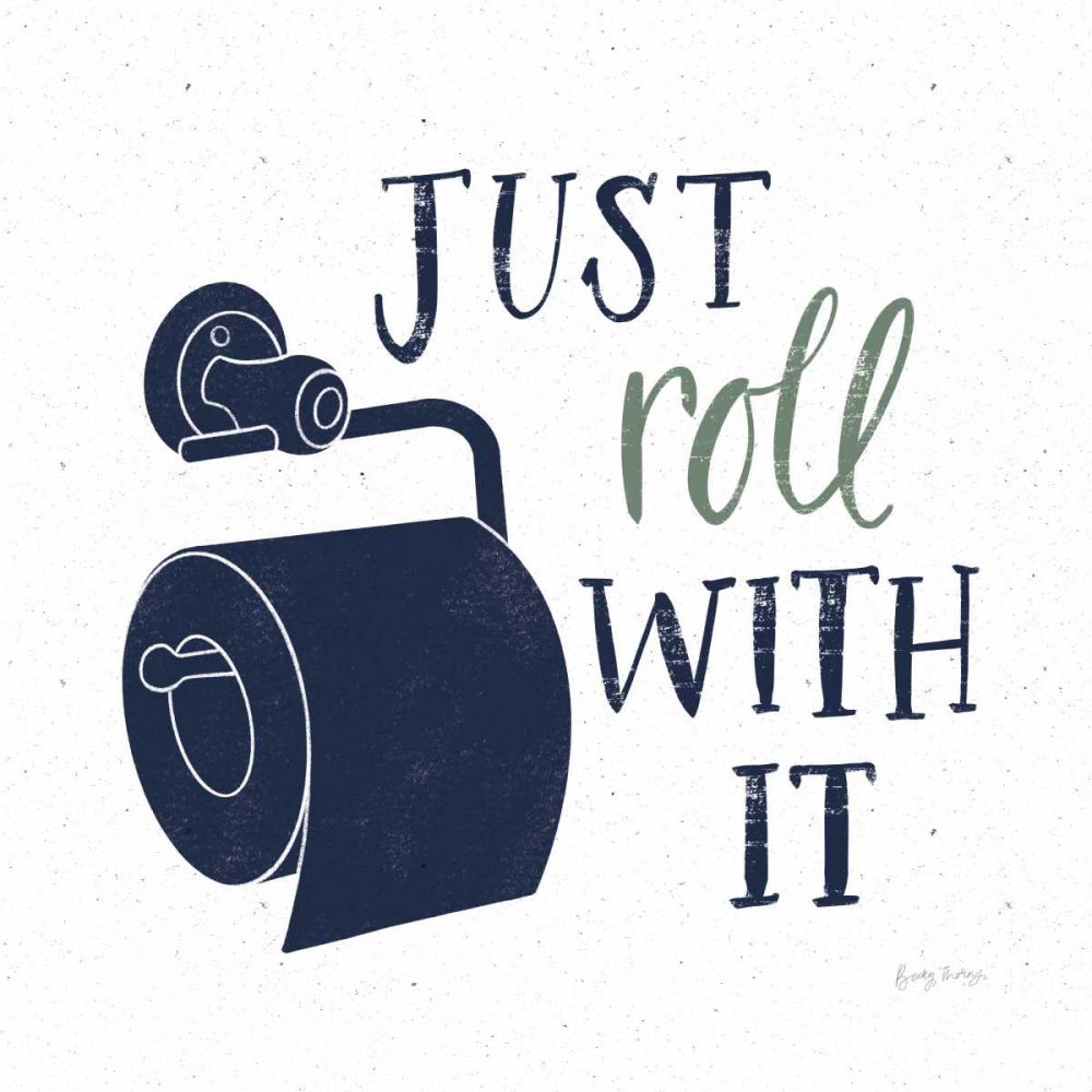 Turkish Tile Bathroom Puns V BG art print by Becky Thorns for $57.95 CAD