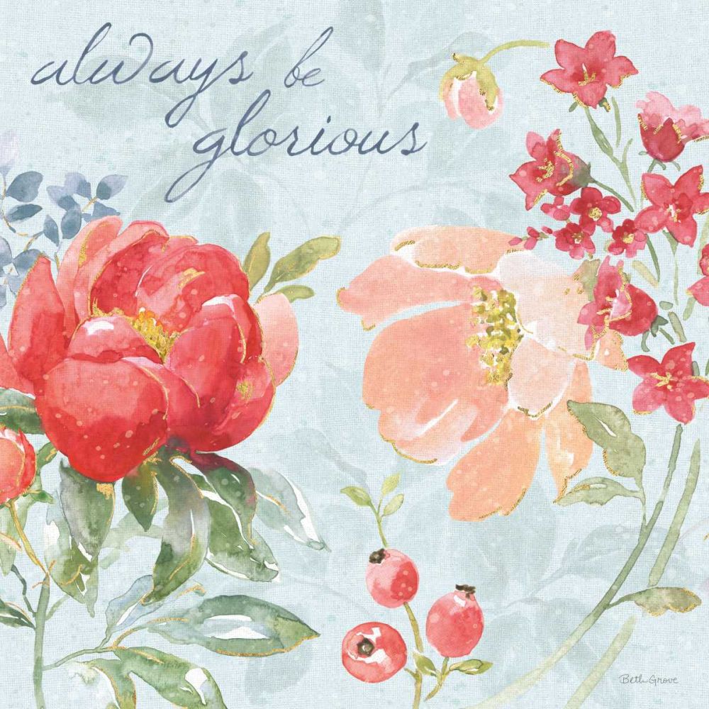 Floral Focus IV Blue art print by Beth Grove for $57.95 CAD