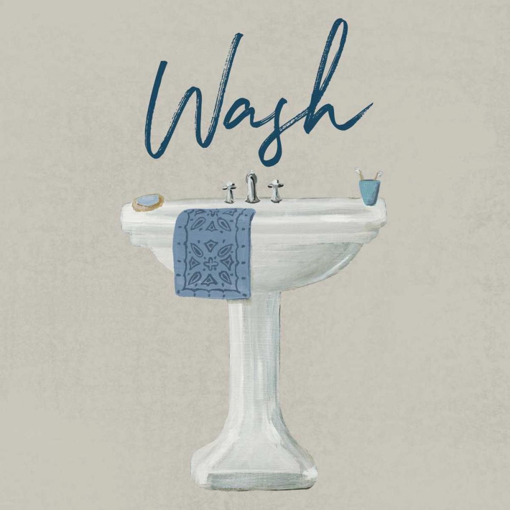 Cottage Bath I Gray art print by Wild Apple Portfolio for $57.95 CAD