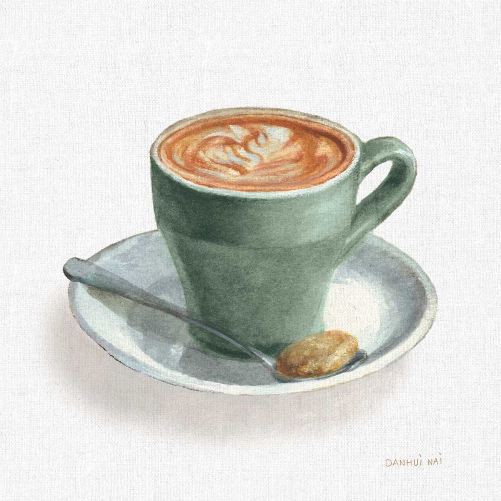 Wake Up Coffee II Linen Sage art print by Danhui Nai for $57.95 CAD