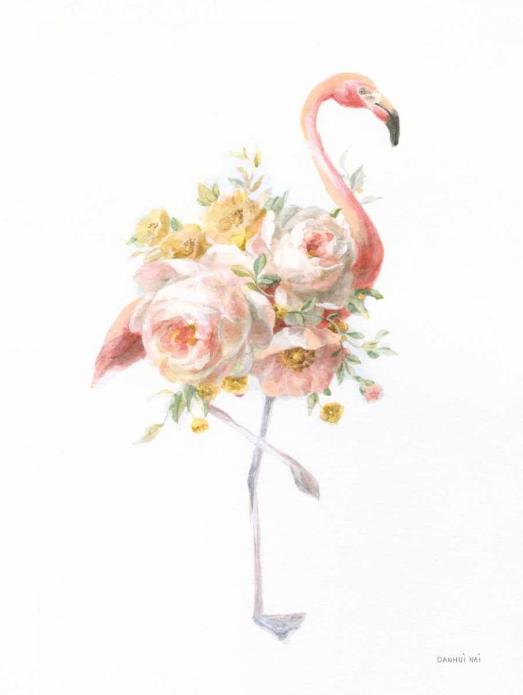 Floral Flamingo I art print by Danhui Nai for $57.95 CAD