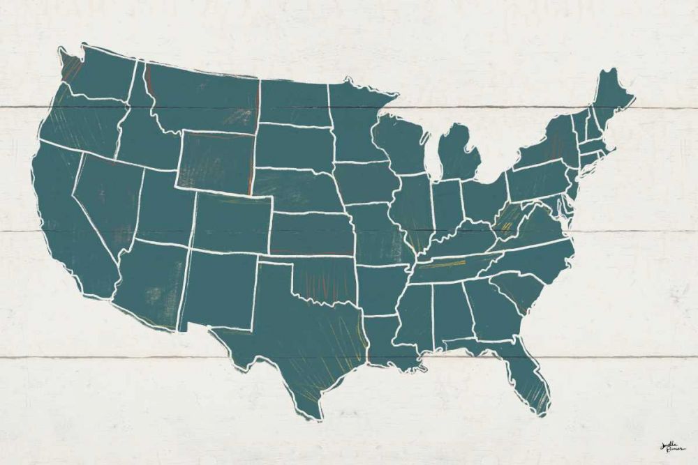Peace and Lodge USA Map art print by Janelle Penner for $57.95 CAD