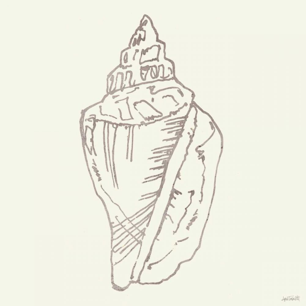 Coastal Breeze Shell Sketches III Silver art print by Anne Tavoletti for $57.95 CAD