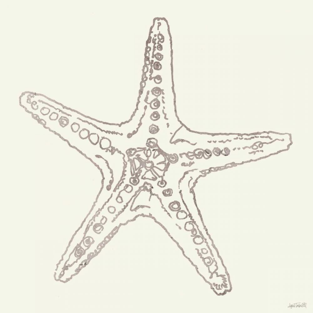 Coastal Breeze Shell Sketches VI Silver art print by Anne Tavoletti for $57.95 CAD