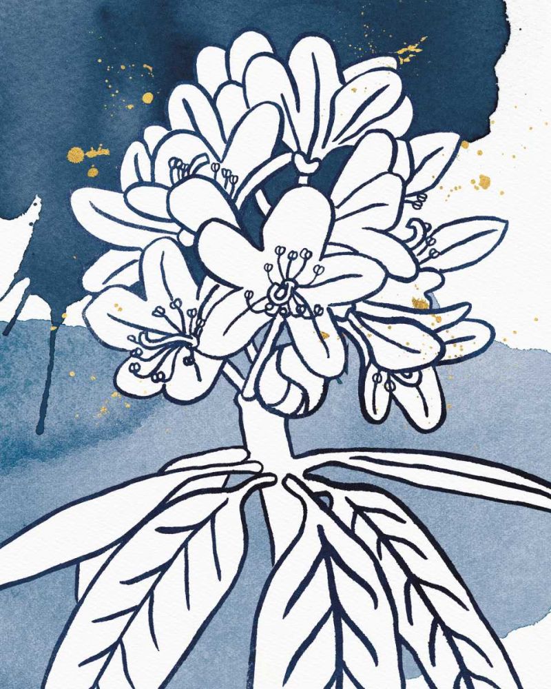 Indigo Blooms II art print by Wild Apple Portfolio for $57.95 CAD