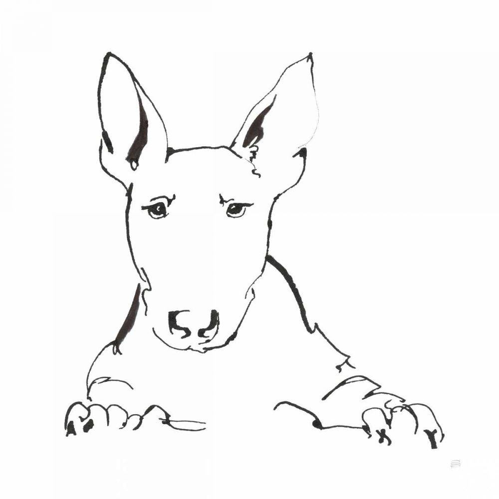 Line Dog Bull Terrier art print by Chris Paschke for $57.95 CAD