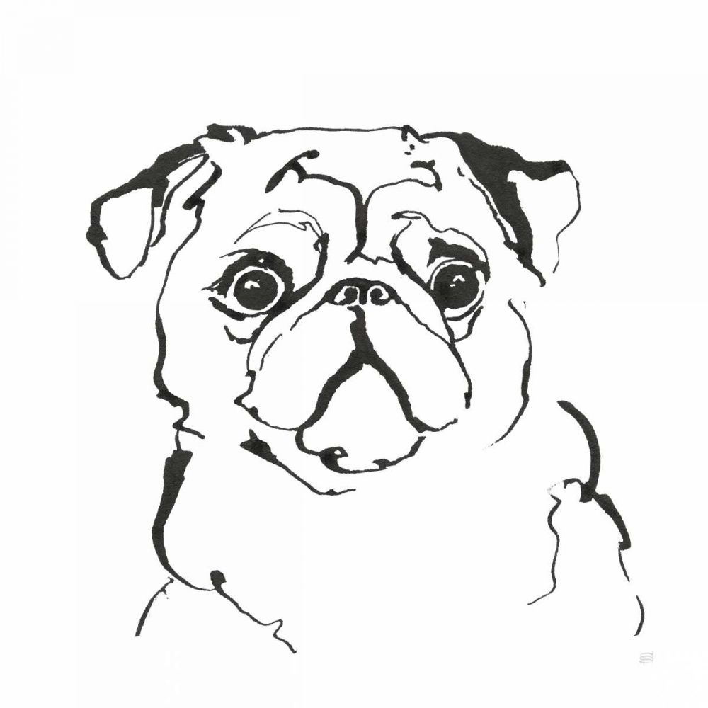 Line Dog Pug I art print by Chris Paschke for $57.95 CAD