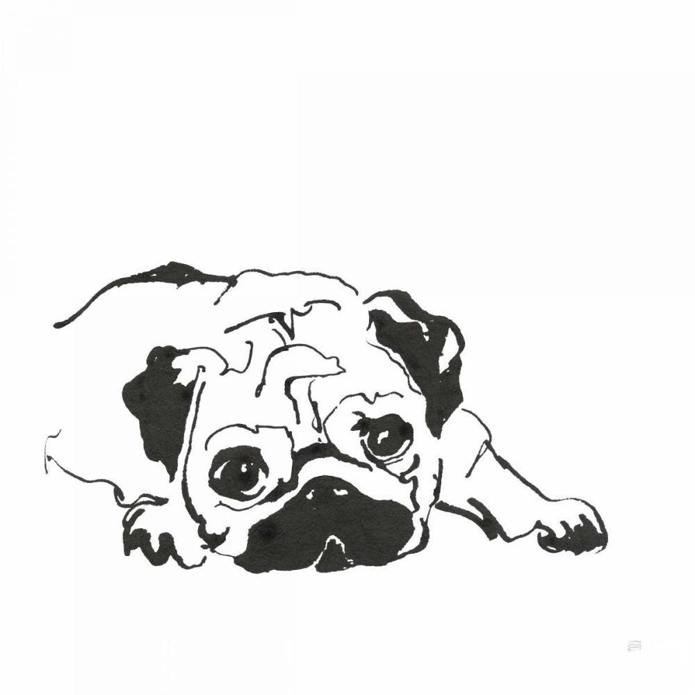 Line Dog Pug II art print by Chris Paschke for $57.95 CAD