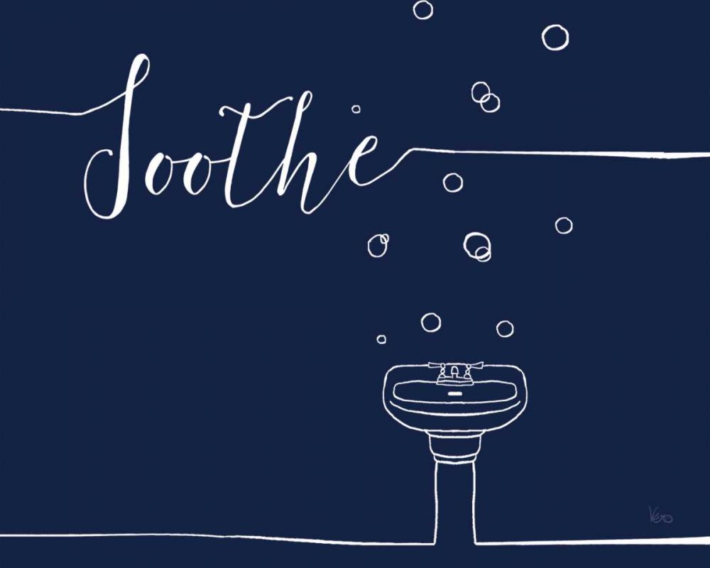 Underlined Bath VII Navy art print by Veronique Charron for $57.95 CAD