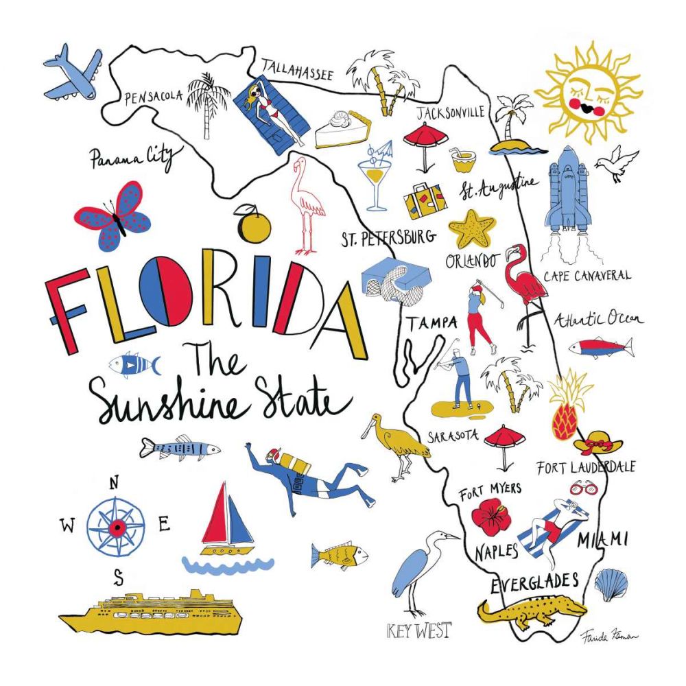 Florida art print by Farida Zaman for $57.95 CAD