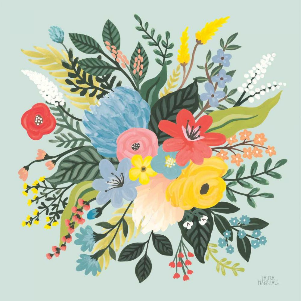 Wild Garden VI Blue art print by Laura Marshall for $57.95 CAD
