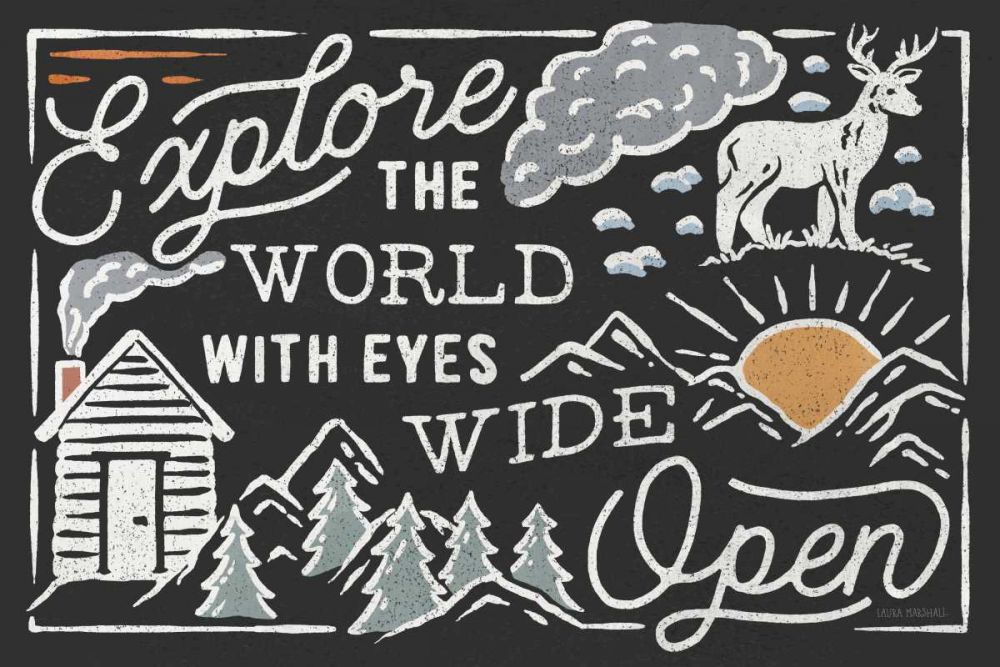 Adventurous IV Black - Horizontal art print by Laura Marshall for $57.95 CAD