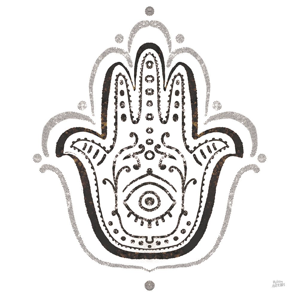 Hamsa Amulet in Black art print by Melissa Averinos for $57.95 CAD