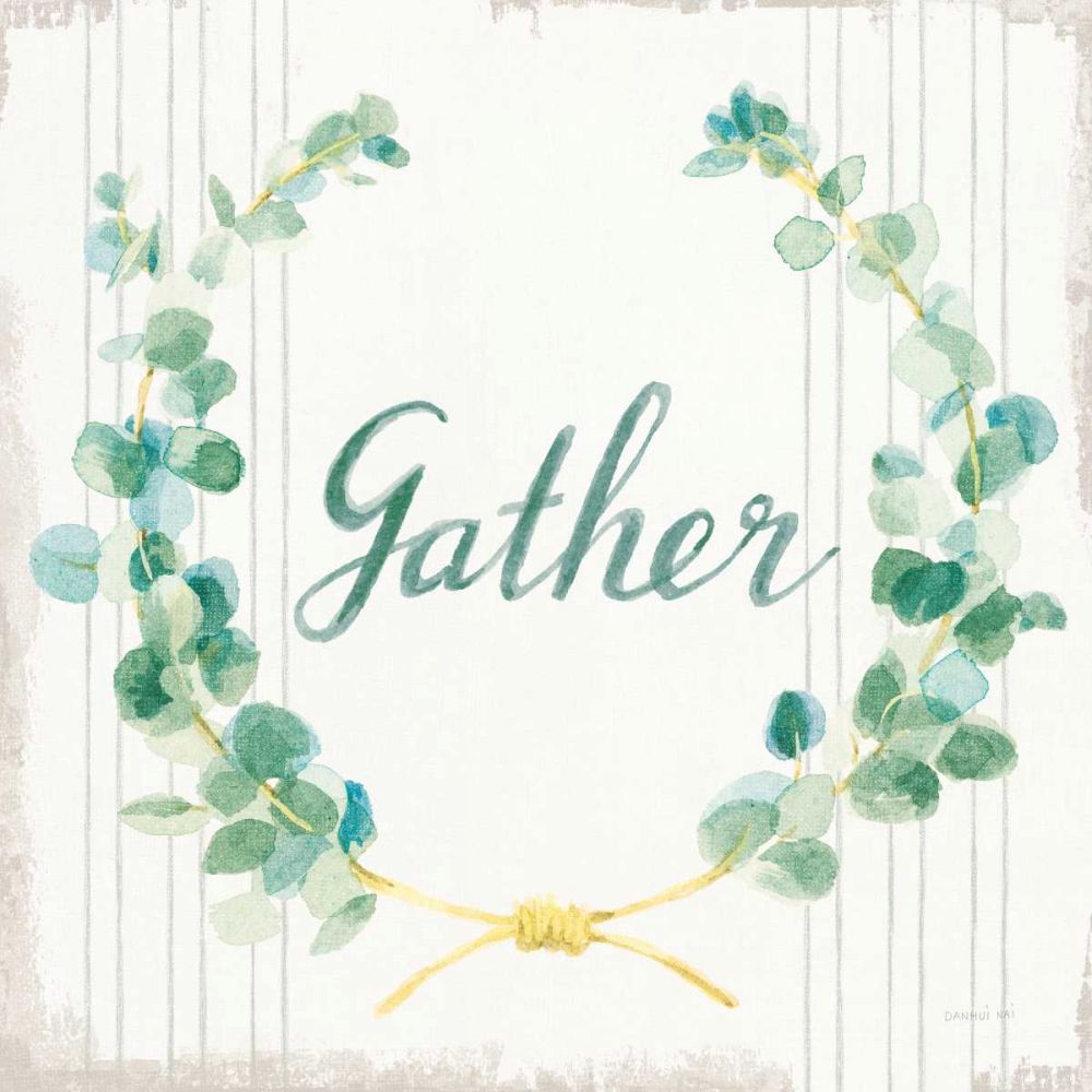 Floursack Holiday IX Gather Dark Green art print by Danhui Nai for $57.95 CAD