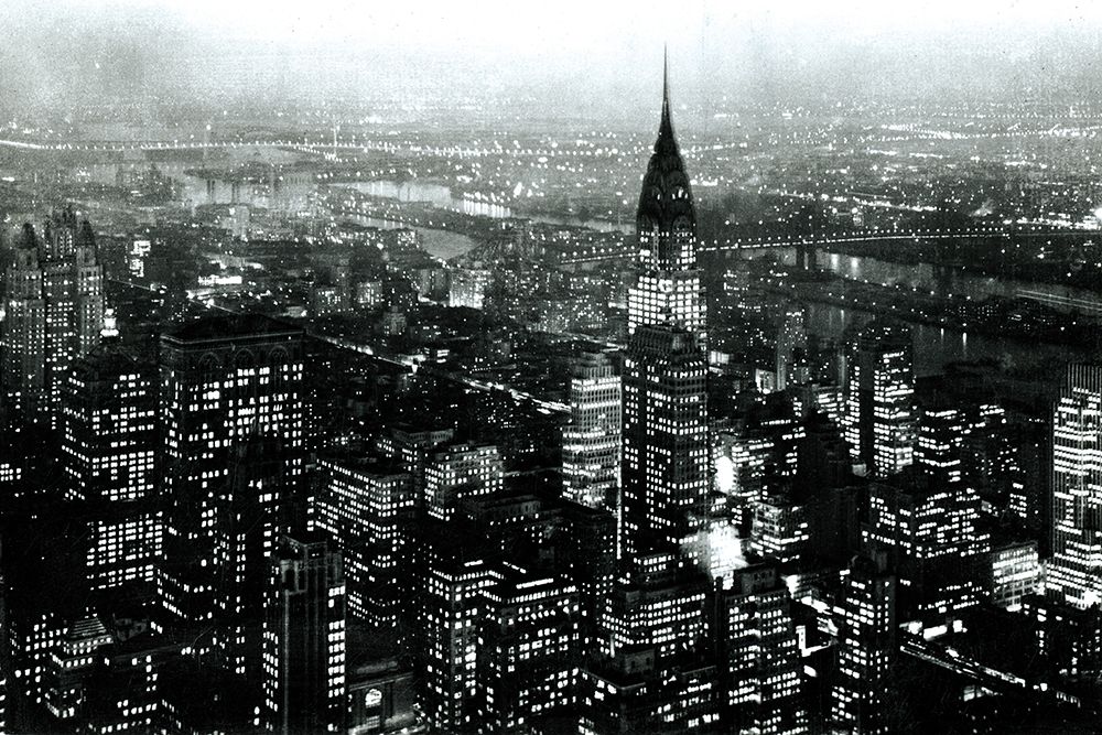 Manhattan at Night Rich Black art print by Wild Apple Portfolio for $57.95 CAD
