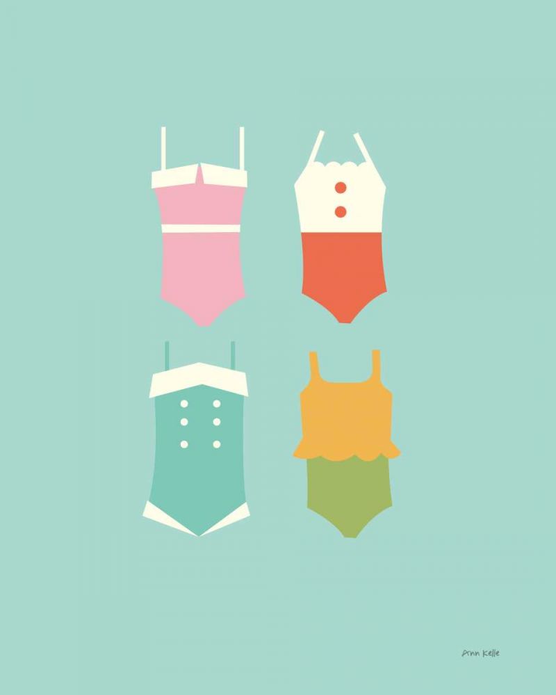 Summer Bathing Suits Blue art print by Ann Kelle for $57.95 CAD