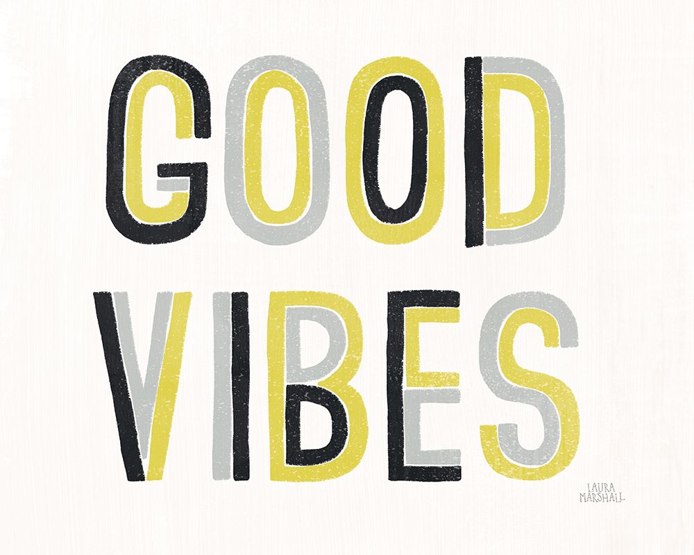 Retro Words I Yellow Black Crop art print by Laura Marshall for $57.95 CAD