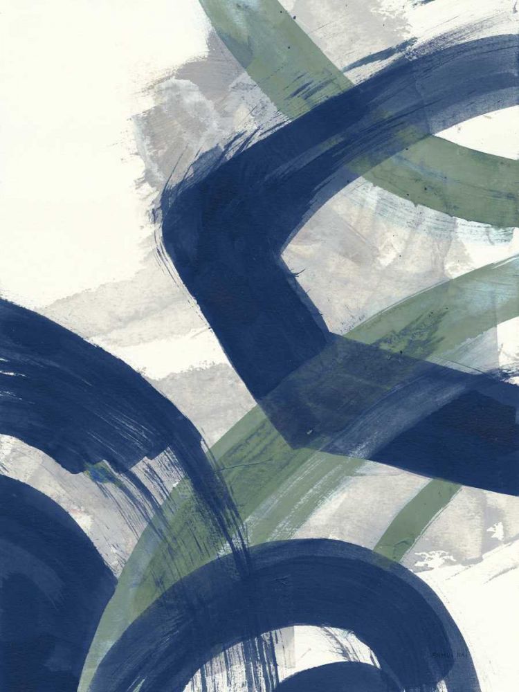 Navy Brushy Abstract I art print by Danhui Nai for $57.95 CAD