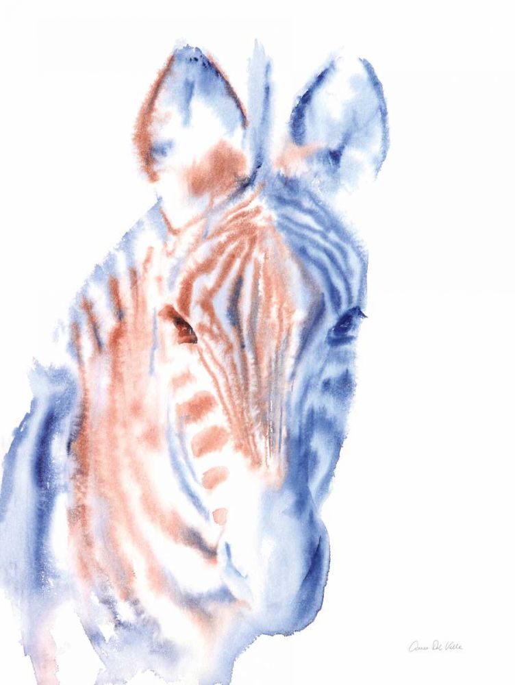 Copper and Blue Zebra art print by Aimee Del Valle for $57.95 CAD