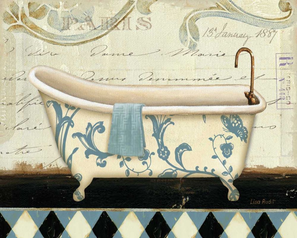 Marche de Fleurs Bath I art print by Lisa Audit for $57.95 CAD