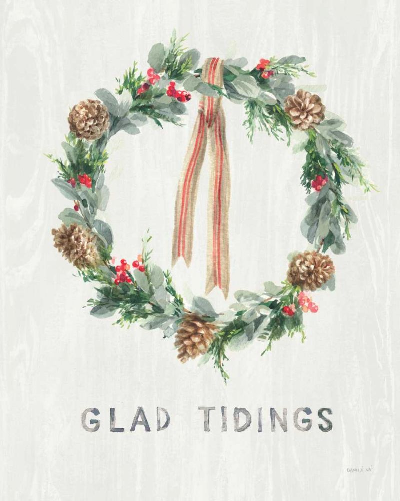 White and Bright Christmas Wreath II art print by Danhui Nai for $57.95 CAD