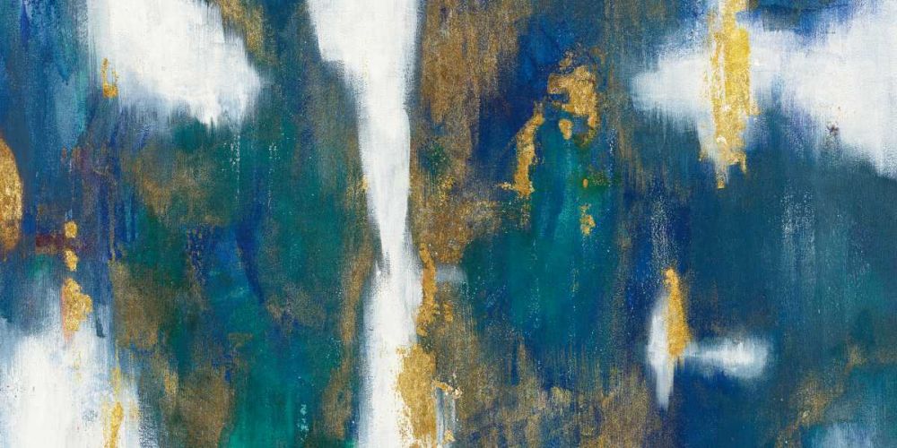 Blue Texture I Gold Crop art print by Danhui Nai for $57.95 CAD