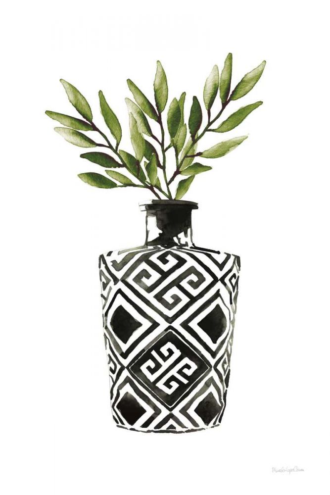 Geometric Vases III Green art print by Mercedes Lopez Charro for $57.95 CAD