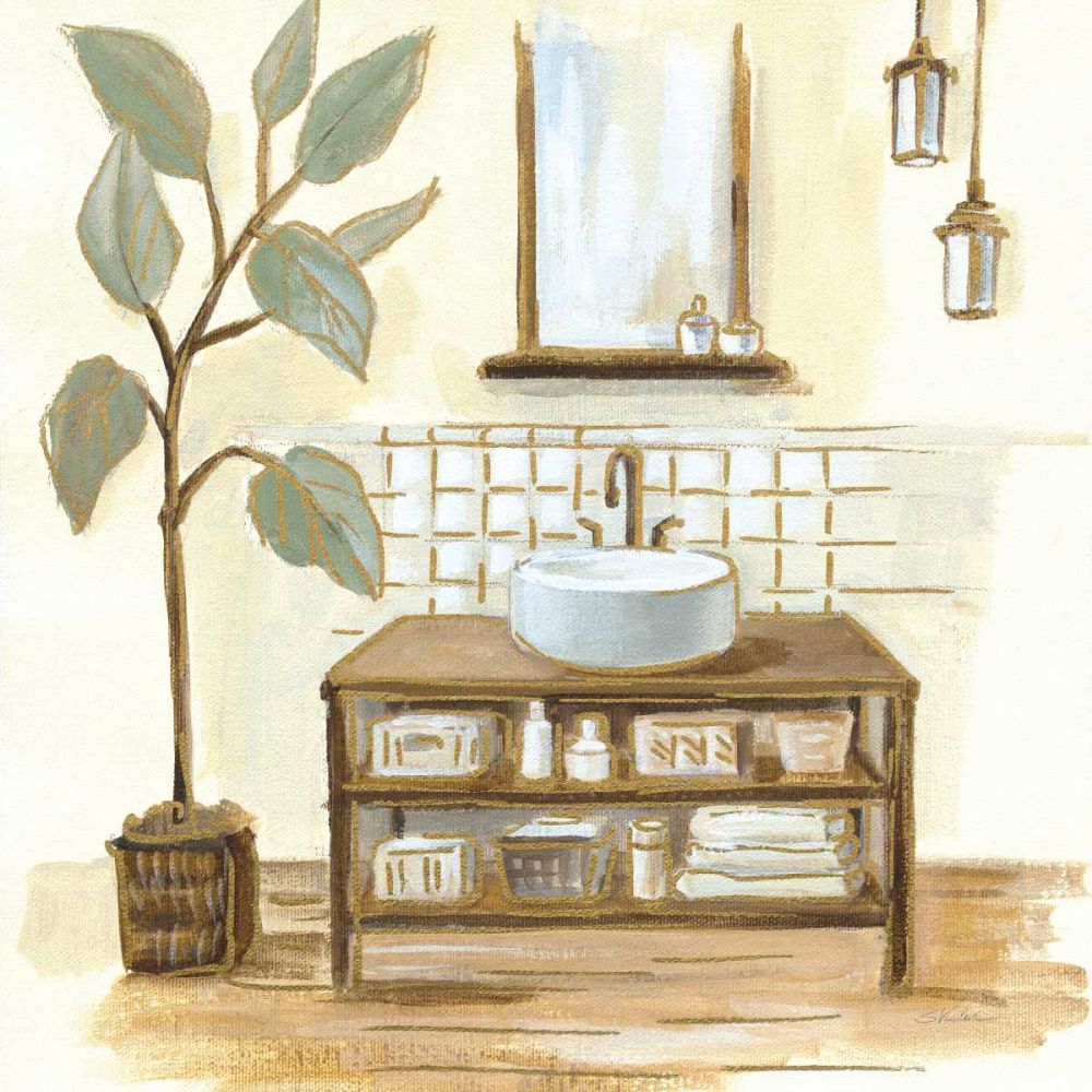 Sage Bathroom II art print by Silvia Vassileva for $57.95 CAD