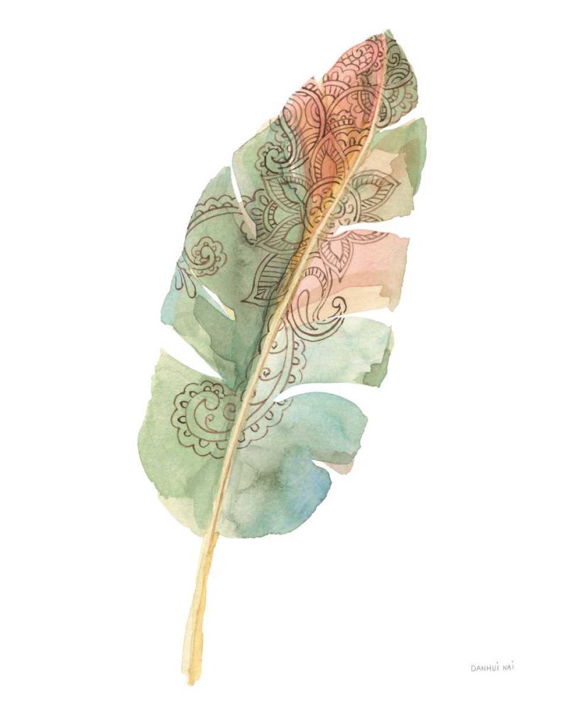 Boho Tropical Leaf I on White art print by Danhui Nai for $57.95 CAD