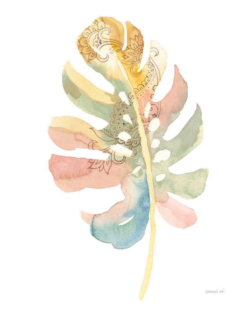Boho Tropical Leaf II on White art print by Danhui Nai for $57.95 CAD
