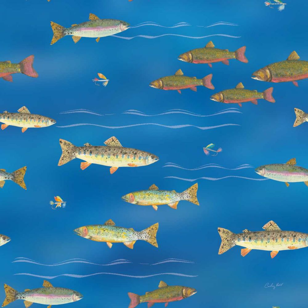 Angling in The Stream Pattern IB art print by Courtney Prahl for $57.95 CAD