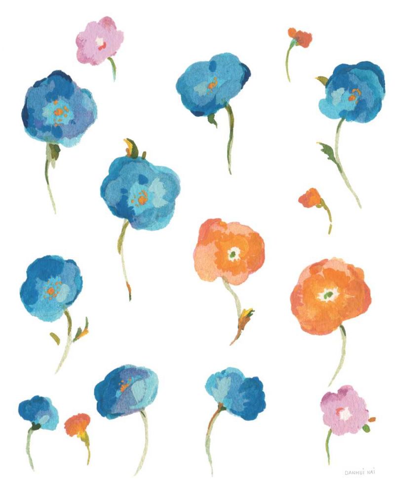 Retro Flowers I art print by Danhui Nai for $57.95 CAD