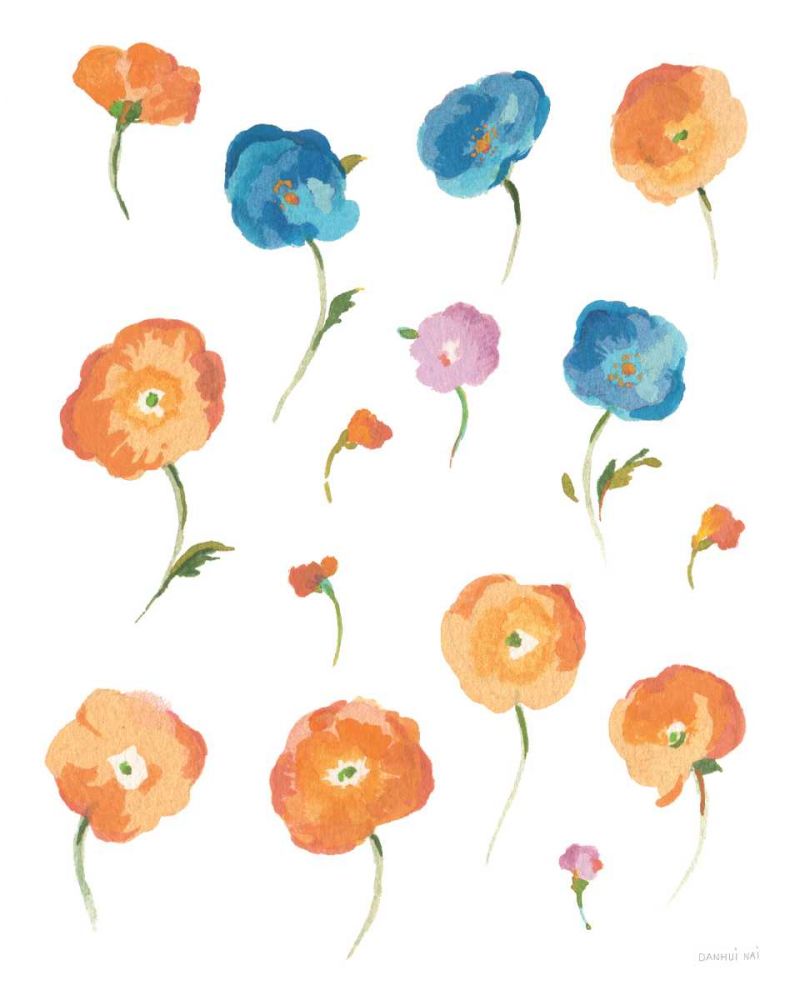 Retro Flowers II art print by Danhui Nai for $57.95 CAD