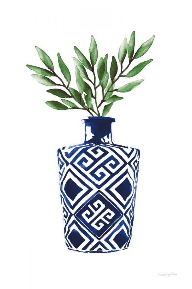 Cobalt Geometric Vases III art print by Mercedes Lopez Charro for $57.95 CAD