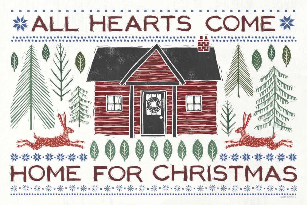 Woodcut Wonderland I Red art print by Laura Marshall for $57.95 CAD