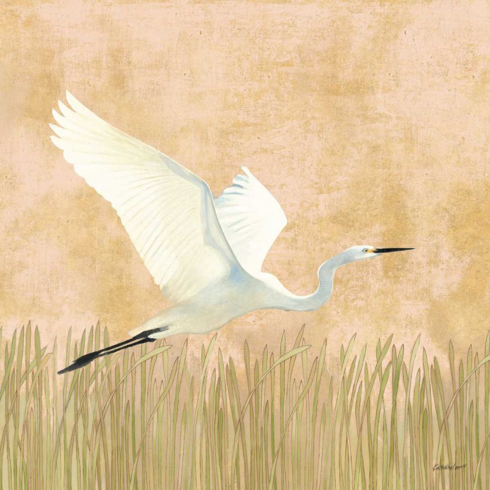 Egret Alighting II art print by Kathrine Lovell for $57.95 CAD