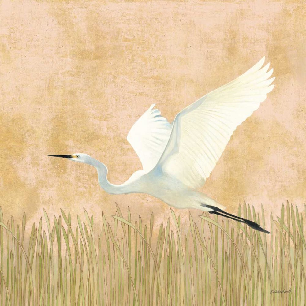 Egret Alighting II Flipped art print by Kathrine Lovell for $57.95 CAD