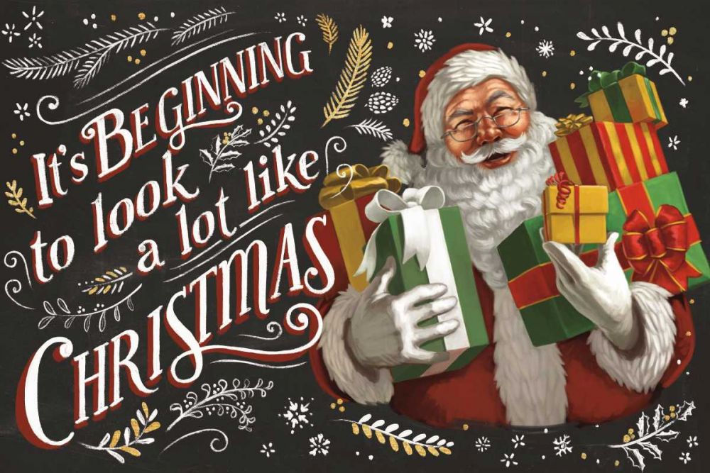 Santas List IV Black art print by Janelle Penner for $57.95 CAD