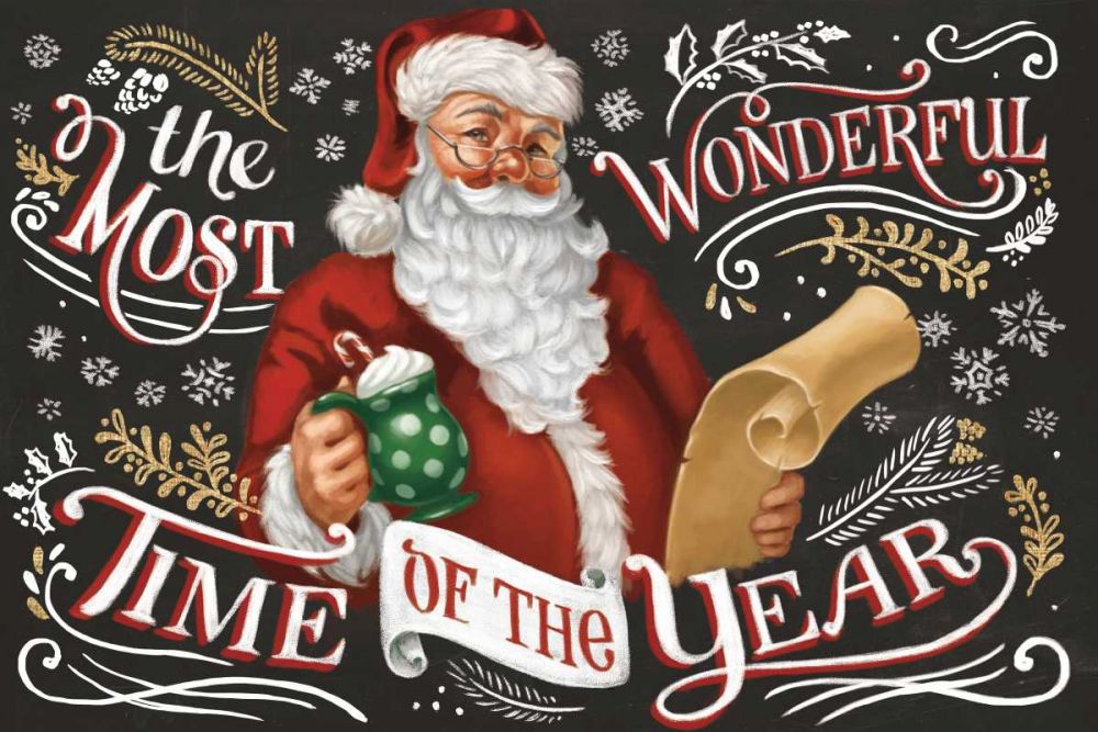 Santas List II Black art print by Janelle Penner for $57.95 CAD