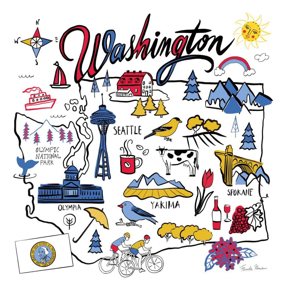 Washington art print by Farida Zaman for $57.95 CAD