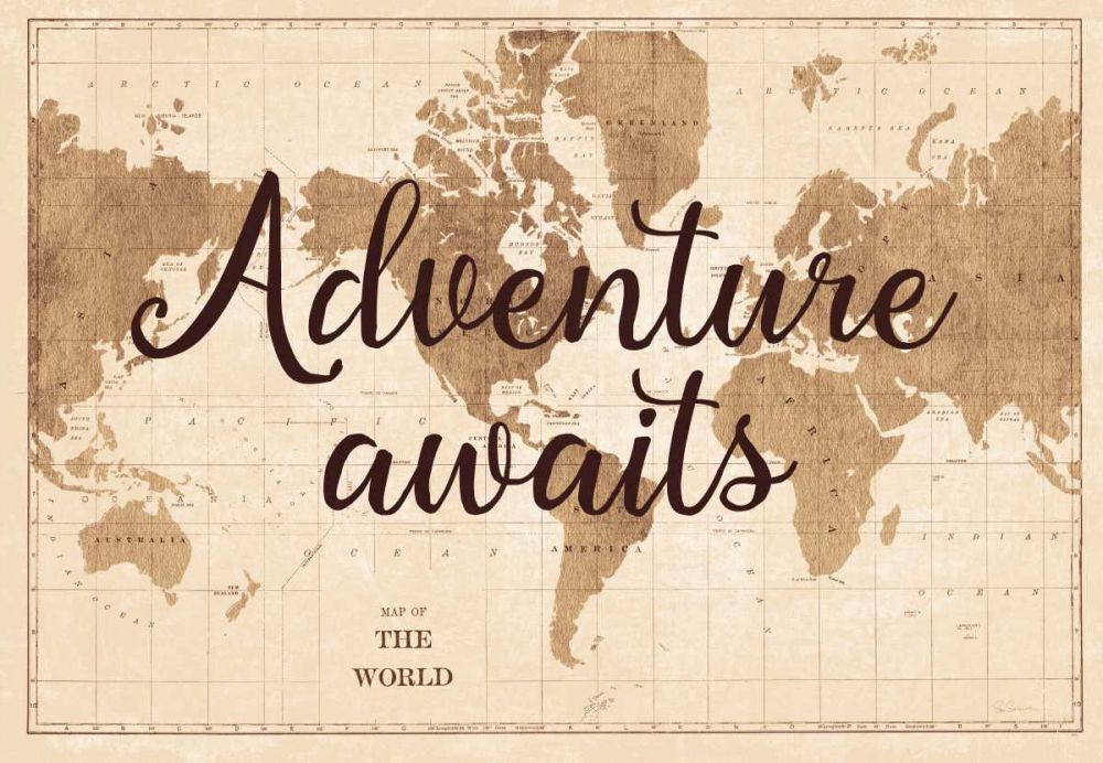 World Map Sepia art print by Sue Schlabach for $57.95 CAD