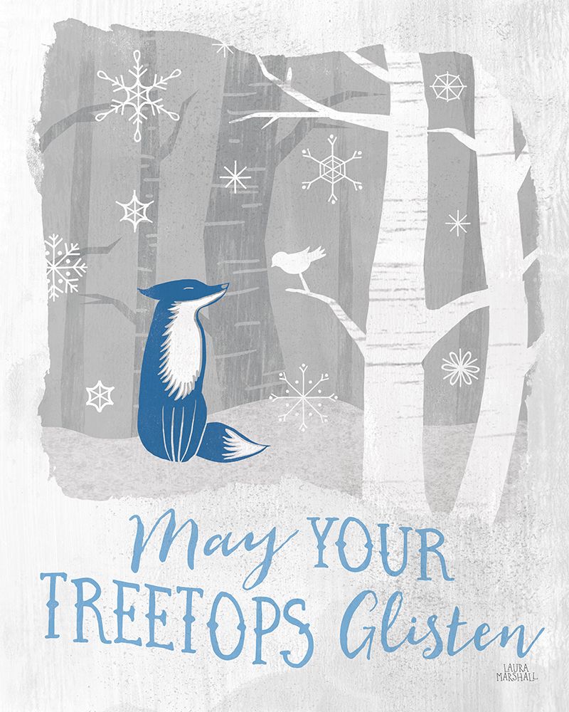 Woodland Wishes II Blue art print by Laura Marshall for $57.95 CAD