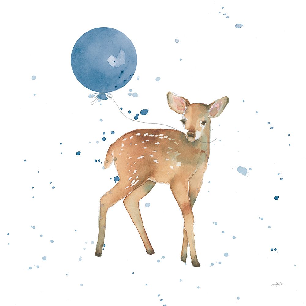 Festive Fawn Blue Sq art print by Katrina Pete for $57.95 CAD