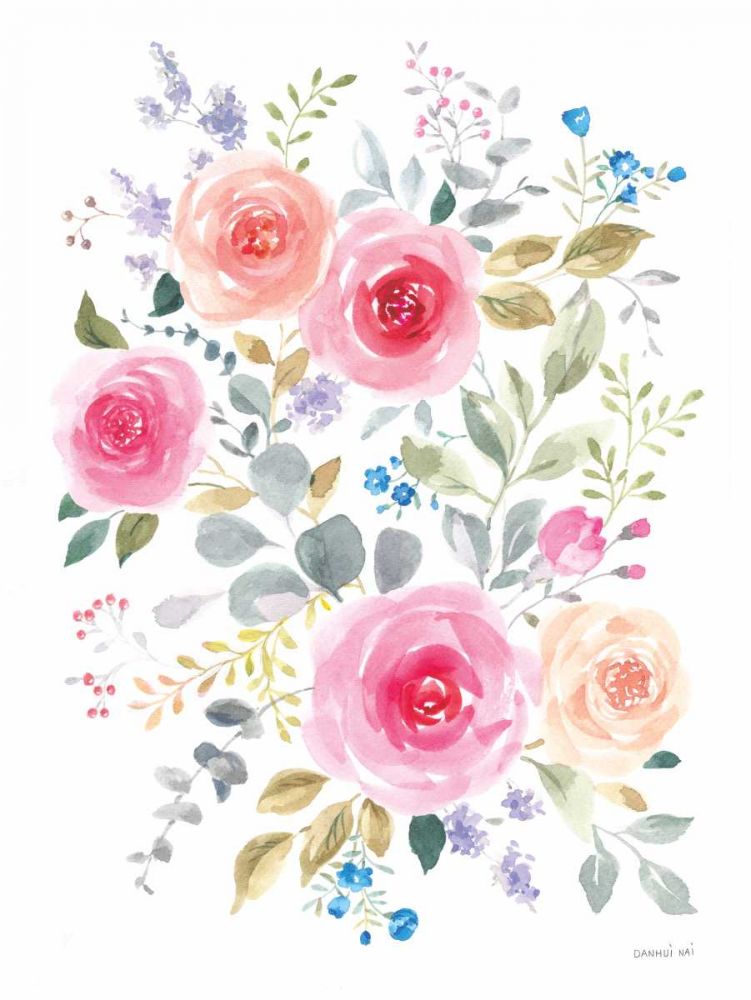 Lush Roses I art print by Danhui Nai for $57.95 CAD